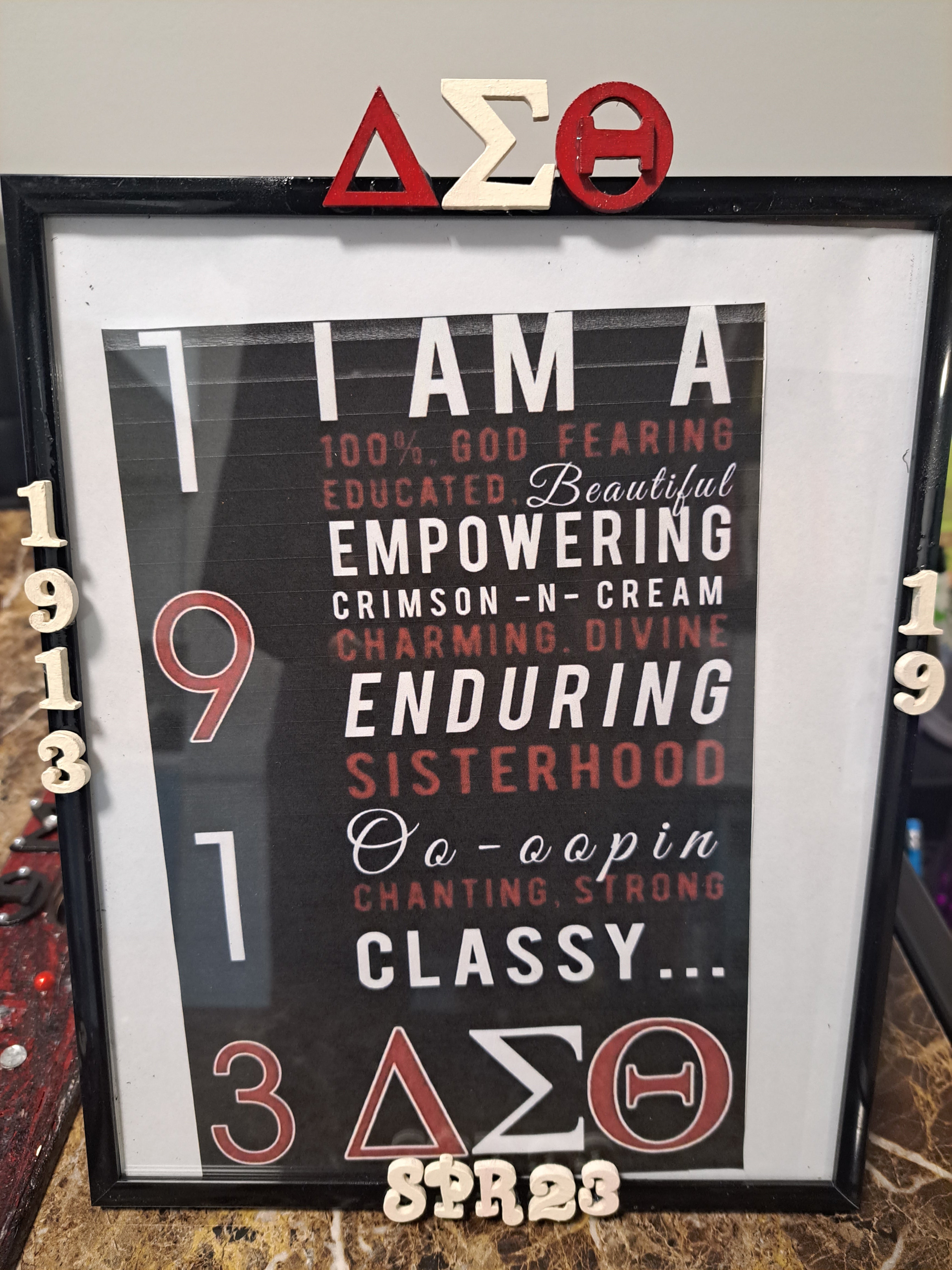 Delta Sigma Theta Sorority Inc. Picture Frame