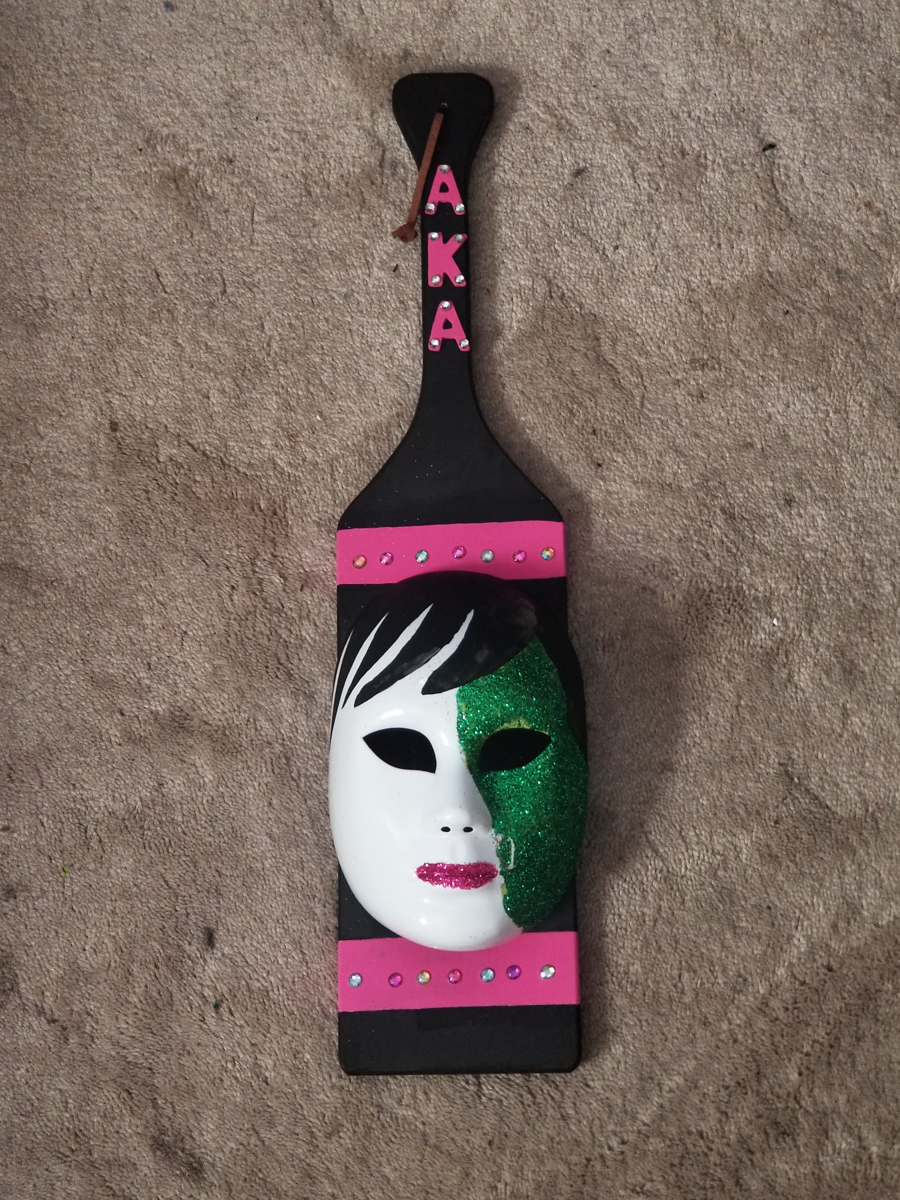 Alpha Kappa Alpha Sorority Inc. Paddle with mask