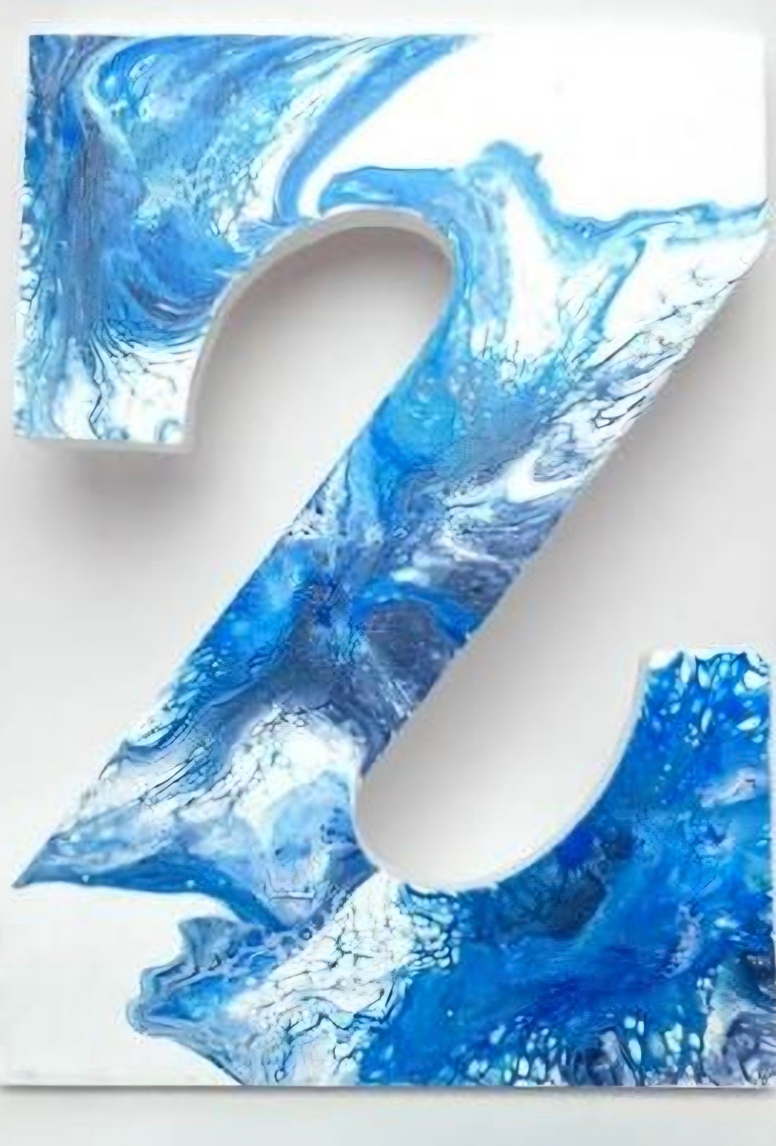 Blue & White Marbled Letter